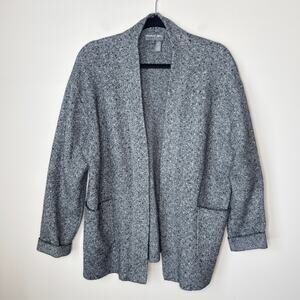 Michael‎ Stars Heather Gray Magdalena Shawl Collar Cozy Nubby Sweater Medium